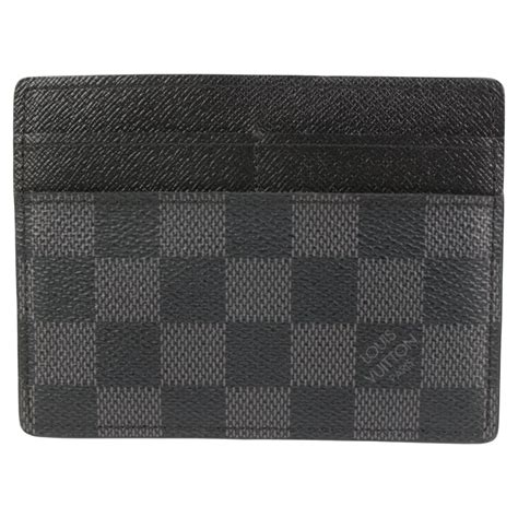 black and grey lv card holder